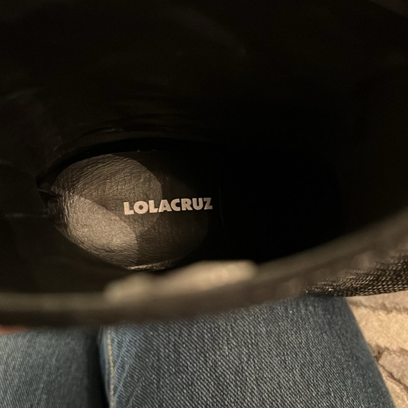 Black crystal dress boots, back zipper.size 36.3 inches heels. Like new. Worn 1. - Picture 9 of 9